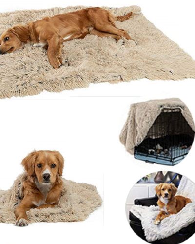 Plush Dog & Cat Blanket – Soft Washable Pet Throw for Beds & Couches