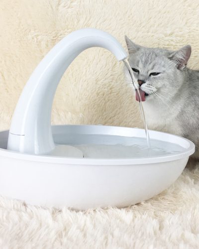 Swan Cat & Dog Water Fountain – 80 oz Filtered Pet Fountain