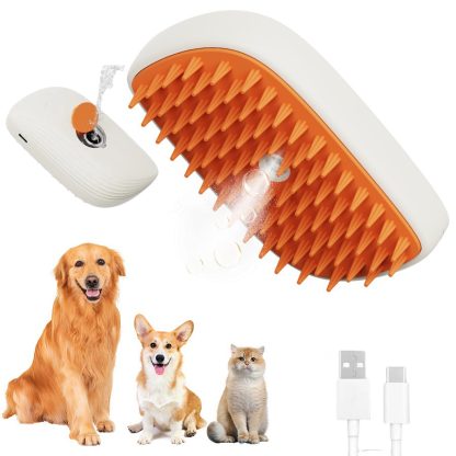 Rechargeable Steam Pet Grooming Brush for Cats & Dogs