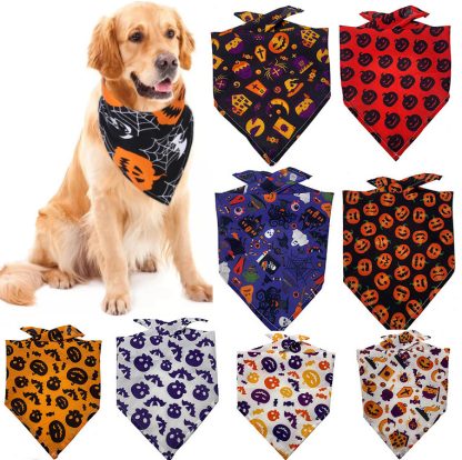 Halloween Cat Triangle Scarf Towel