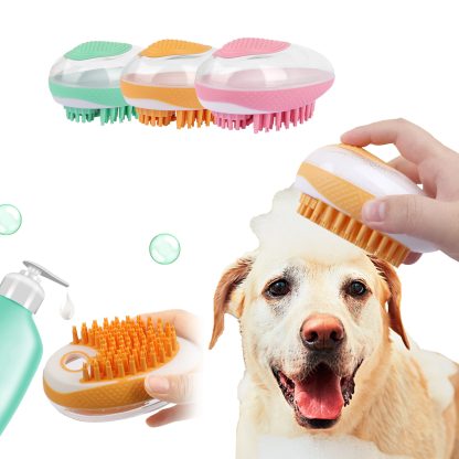 2-in-1 Dog Bath Brush & Shampoo Scrubber