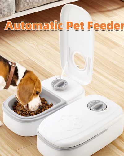 Automatic Pet Feeder with Dual Timer Bowls