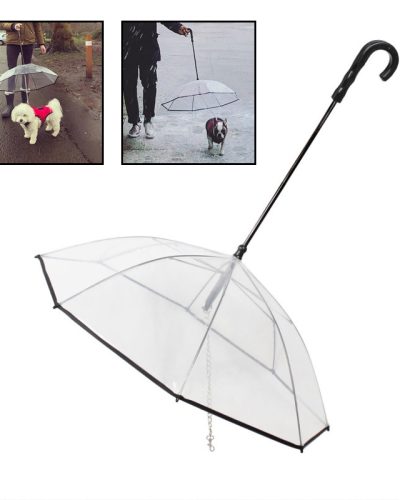 Clear Dog Umbrella With Leash