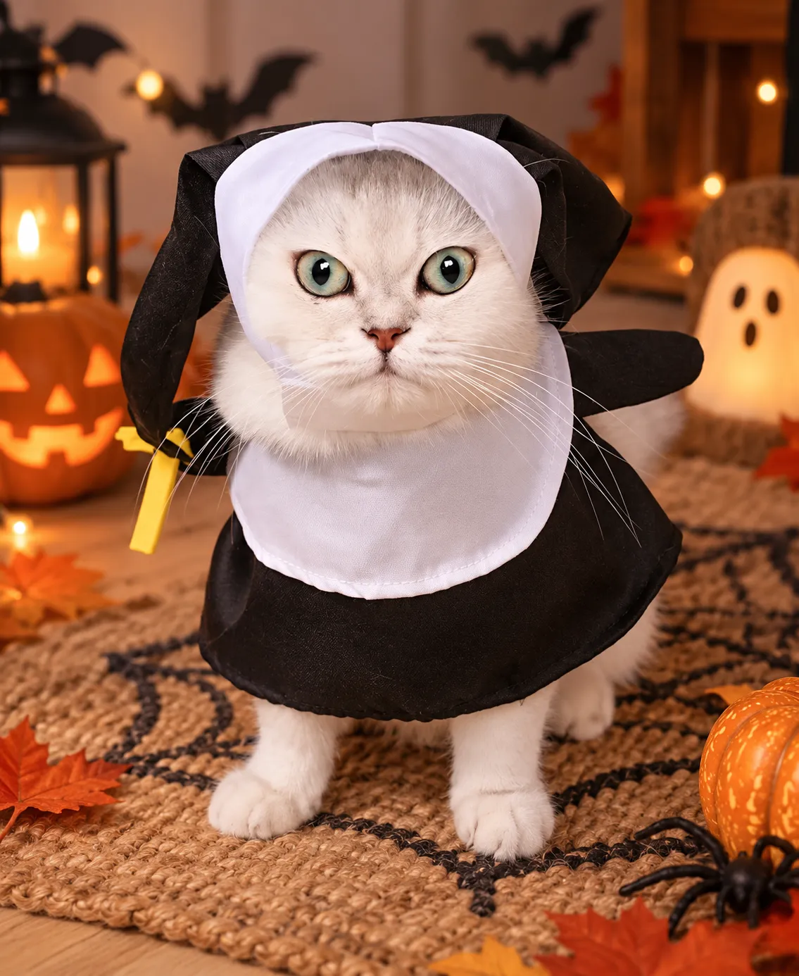 Nun costume, a gentle small dog halloween costume